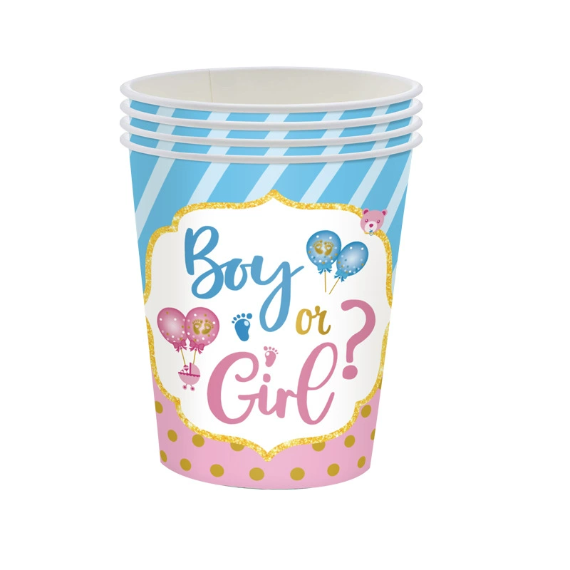 Одноразовый набор посуды для вечеринки, набор для детской вечеринки «Boy or Girl», варианты на 4 предмета и 9 предметов на 24 человека
