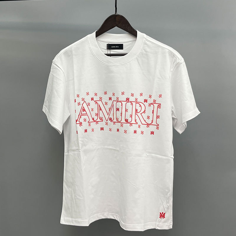 Amiriアメリカ潮牌高街男女カップル同項ゆるい半袖tシャツ夏薄い丸襟半袖|undefined