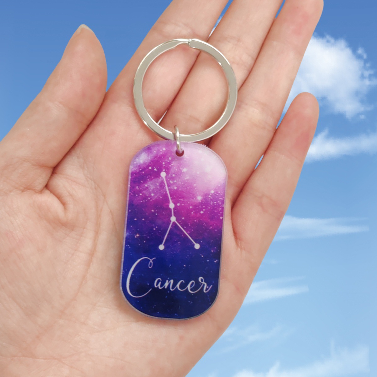 12g Weight Keychain Classification 1 Piece Quantity Daily Occasion Acrylic Material Letter, Constellation Pattern Unisex Gender Romantic Style Romantic Letter Constellation Arylic Unisex Keychain 11