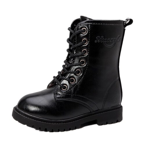 Girls' short boots winter  new Korean style British style plus velvet children's Martin boots little girl princess single boots