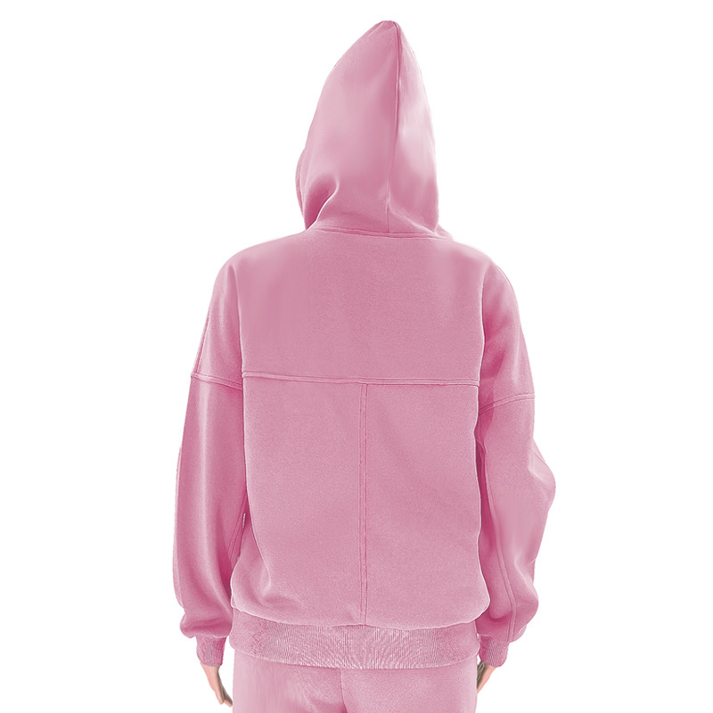 Women's Pant Sets Solid Colour Hooded Sweater And Casual Trousers_voghion.com