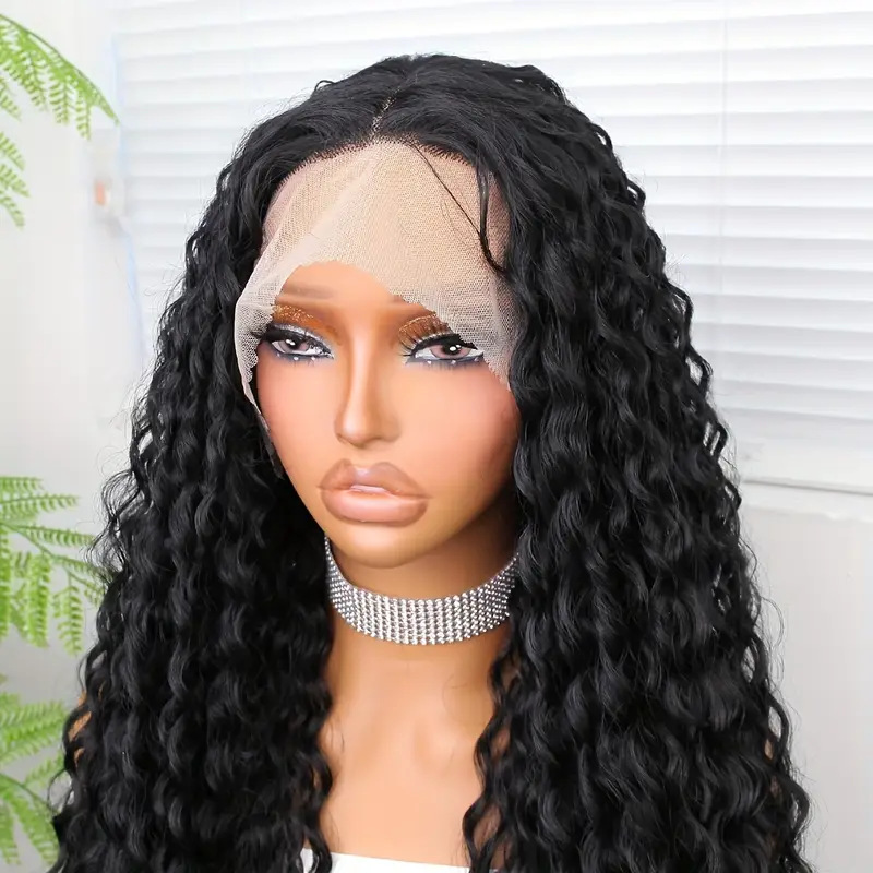 Comercio exterior transfronterizo TEMU venta caliente Europa y los Estados Unidos damas flojas cabello largo rizado fibra química toque de cabello africano pequeño fabricante al por mayor