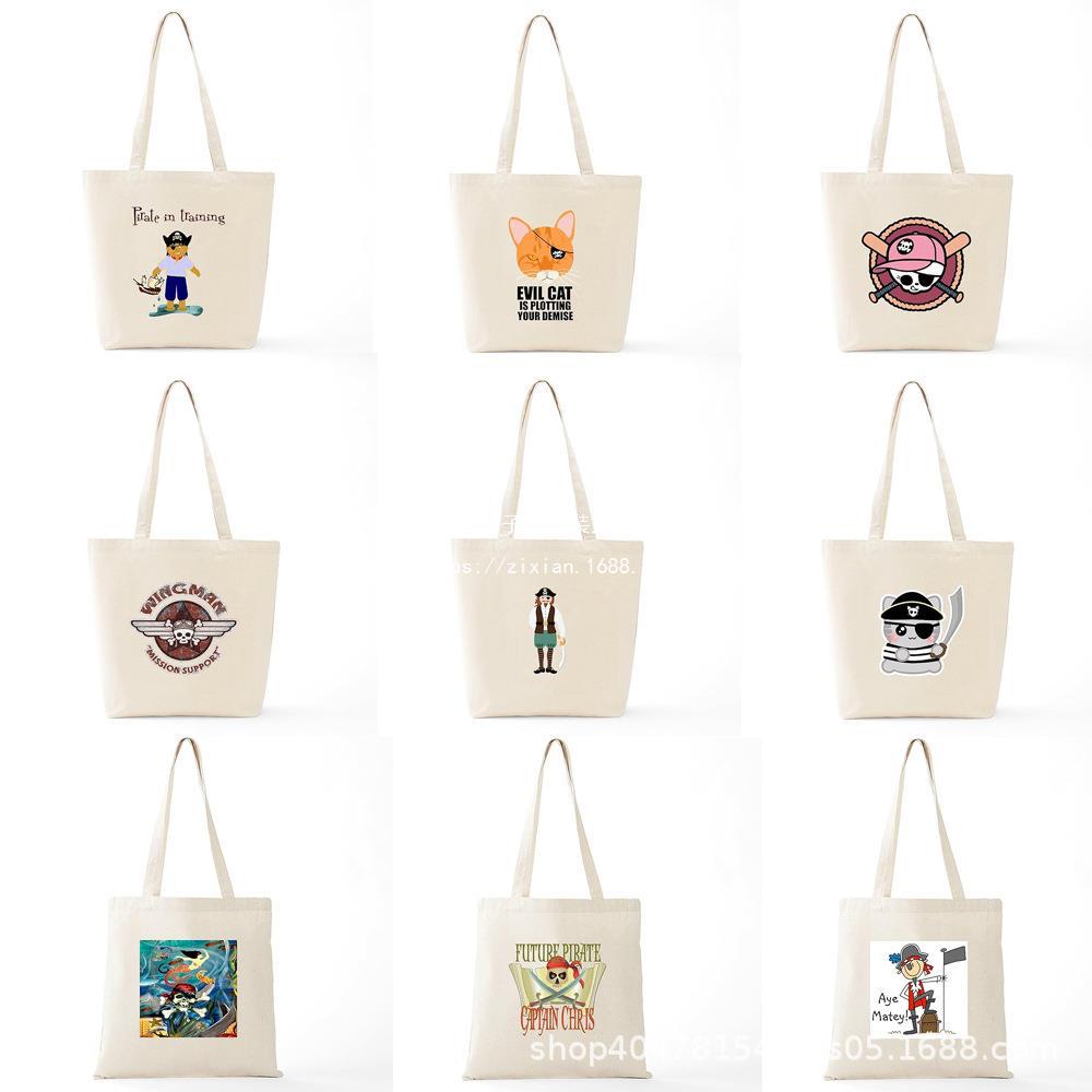 海盗 帆布包卡通原宿周边单肩包可爱女生时尚手提包袋斜挎包ins