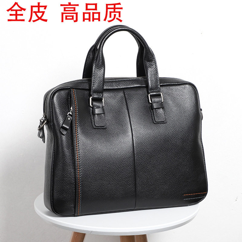 Túi xách tay nam da bò lớp đầu 28×38×8 cm kiêm túi đeo chéo, đựng laptop 13 inch — Màu cà phê, Màu xanh lam, Màu đen