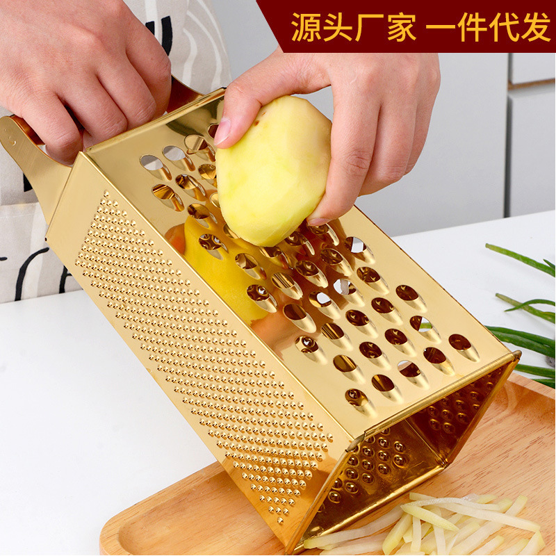 ステンレス多面糸削り器キュウリジャガイモにんにく泥四面家庭用キッチン創意かんな野菜皮むき器|undefined