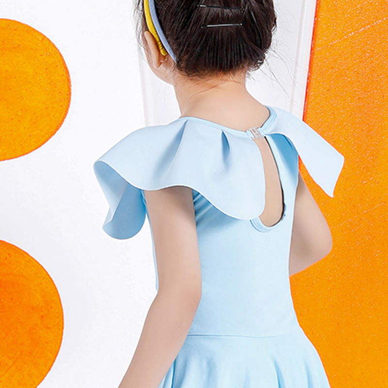 Traje de baño para niños vestido de una pieza de estilo coreano para niñas y niños de moda color sólido estilo occidental lindo traje de baño de vacaciones junto al mar