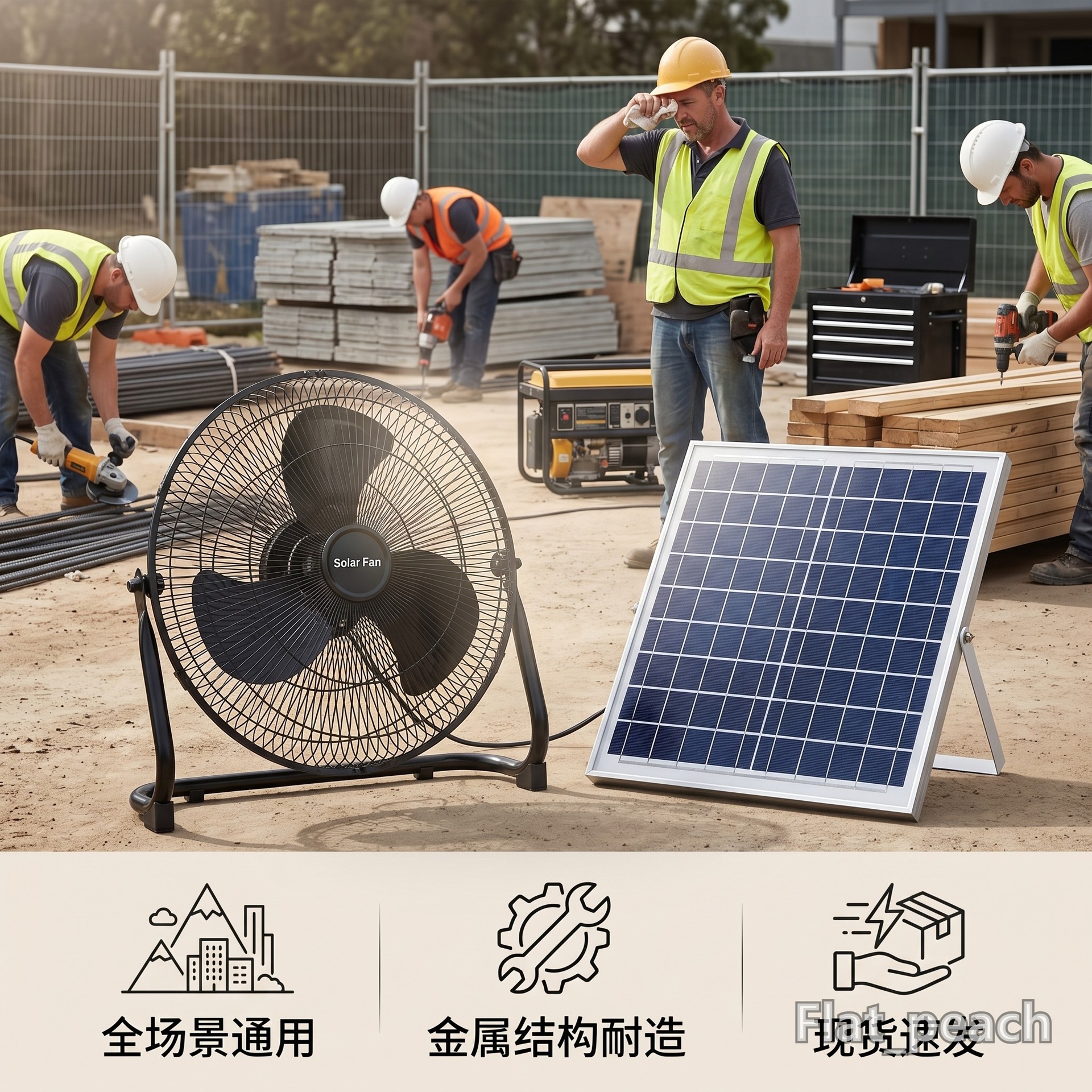 Ventilador solar doméstico todo el año cero tarifa de electricidad recargable ventilador de piso inalámbrico nueva energía verde ventilador de piso image 2