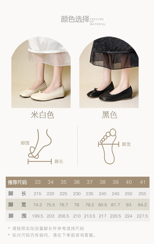 Giày búp bê nữ mũi tách ngón đế dày 5 cm độn gót, da mềm, đế bằng — Màu trắng, màu đen chi tiết 5