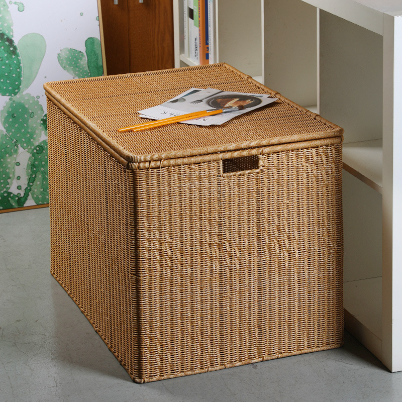 Special Storage Box for Everyone, Plastic Imitation Rattan Thickened Moving Storage Artifact, Quilt Toy Storage Basket Box