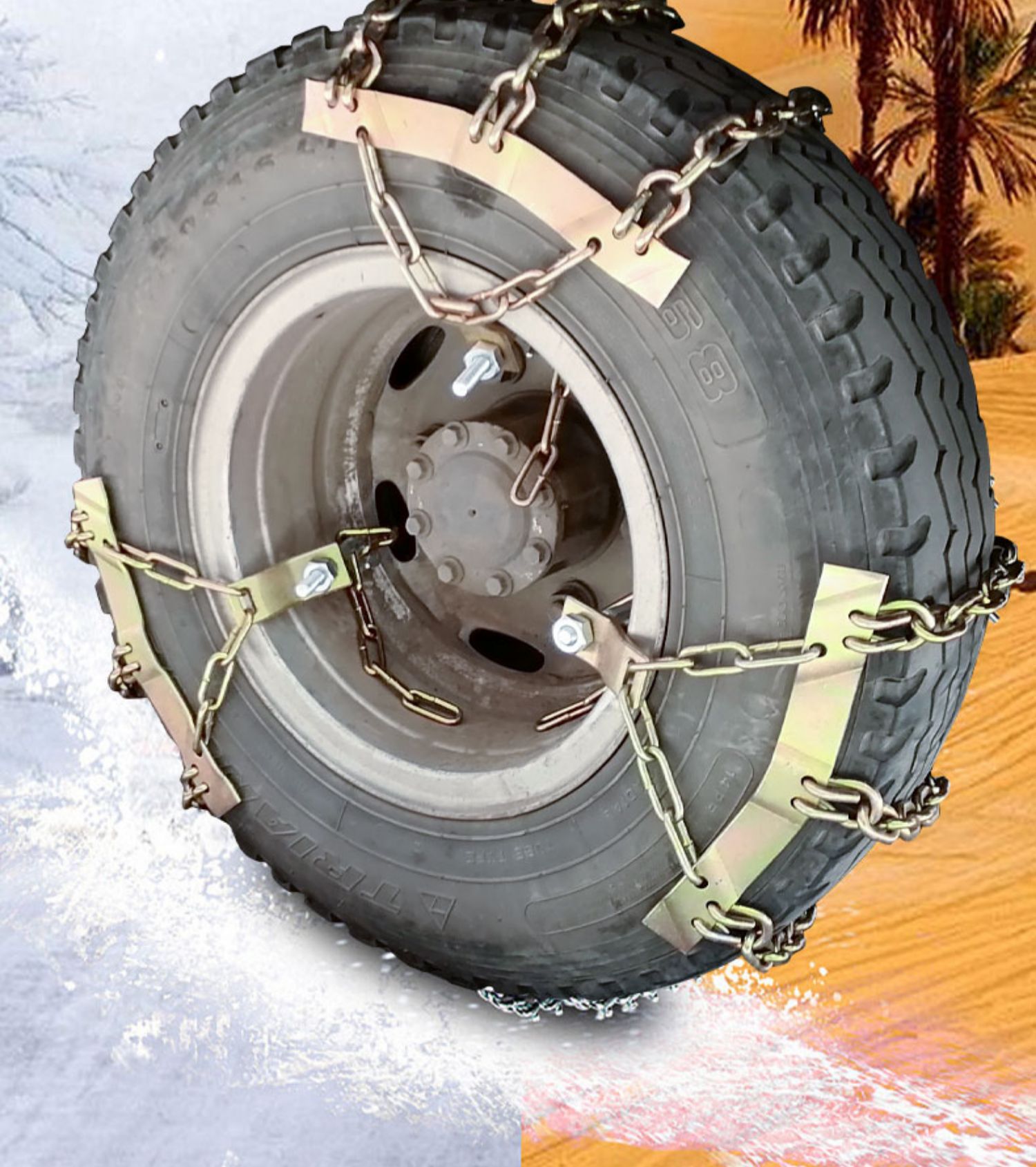 Large truck snow chain iron chain truck minibus bus trailer 825-16 1200-20 tires snow bold