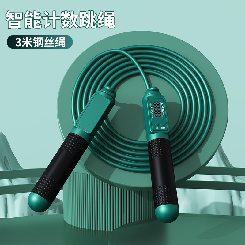 成人款两用跳绳智能计数钢丝绳体育用品家用无绳运动负重跳绳跨境|undefined