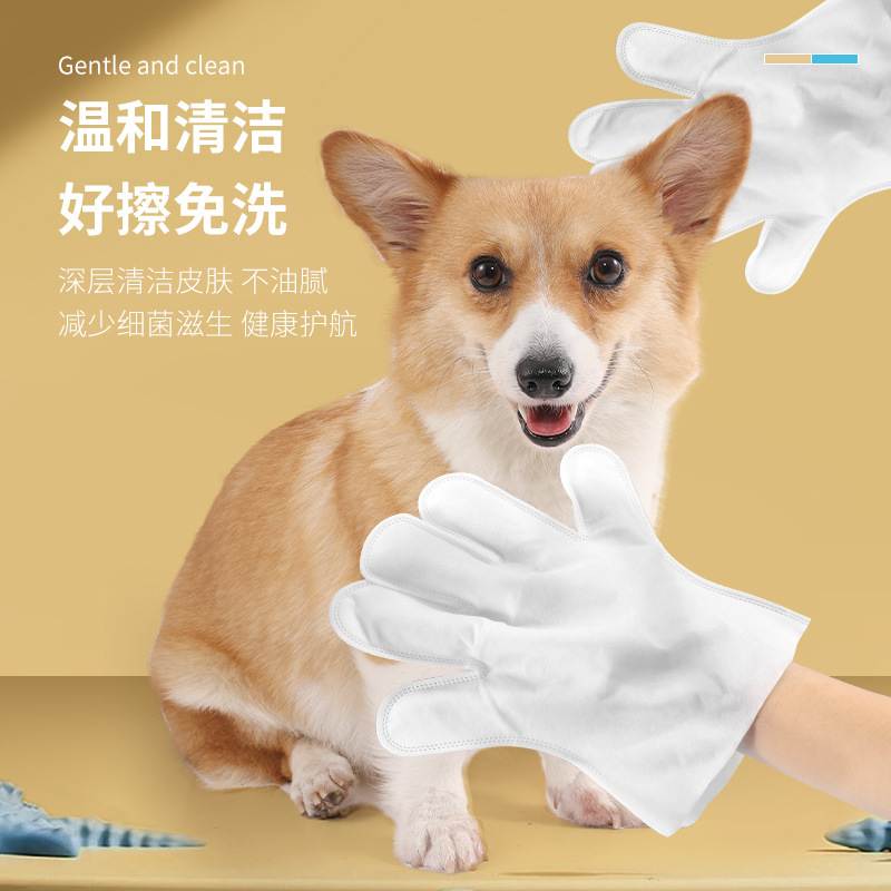Guantes desechables para mascotas toallitas de limpieza para gatos para perros y gatos jóvenes toallitas sin baño artículos de limpieza en seco