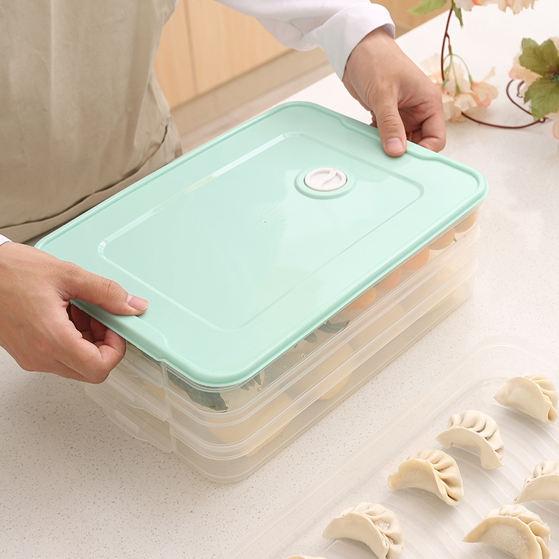 冰箱饺子盒饺子盒收纳盒食物保鲜盒密封家用馄饨鸡蛋盒多层饭盒