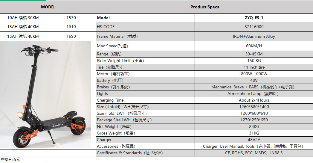 Cross-border adult off-road electric scooter, foldable two-wheeled electric vehicle, portable outdoor commuting scooter, wholesale