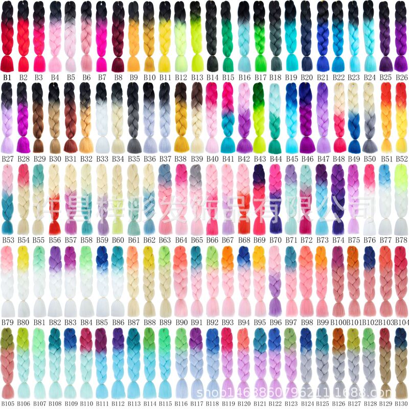 Gradient Synthetic Fiber Large Braids, Colorful Large Loose Braids, Jumbo Braid, High-Temperature Fiber, Gradient Color African Large Braids