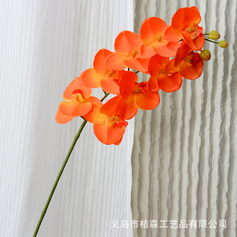 Flores de alta calidad 9 cabezas 7 cabezas 5 cabezas orquídeas mariposa sensación realista tela de seda de película flores falsas decoración de boda nórdica