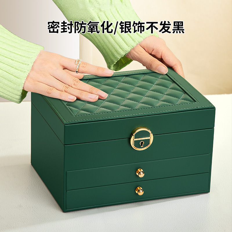 多層大容量イヤリング、ピアス、指輪、腕時計、ネックレス、酸化防止、ホリデーギフト、ジュエリー収納ボックス、ジュエリーギフトボックス|undefined