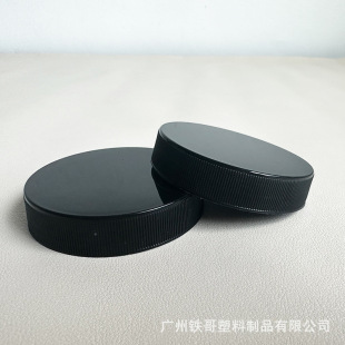 89 Teeth Black Pp Plastic Screw Cap 70 Teeth Glossy Black Wide Mouth Lid Pe Pad