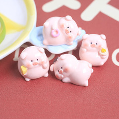 かわいい漫画の子豚diyの自作の頭縄の髪飾りの樹脂の部品の卸売りの冷蔵庫のキーホルダーのペンダント