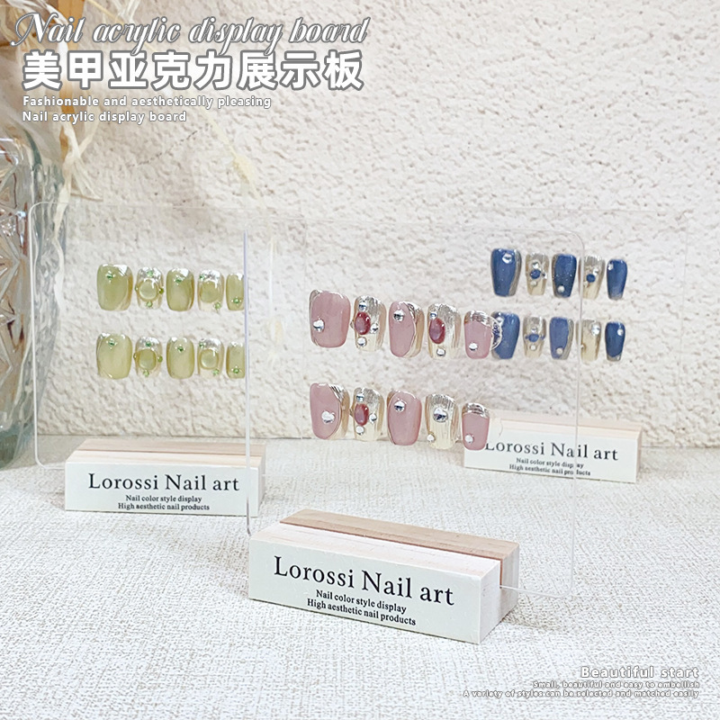 Nail art color plate display plate acrylic nail polish glue display stand wearing nail work photo props table setting tool