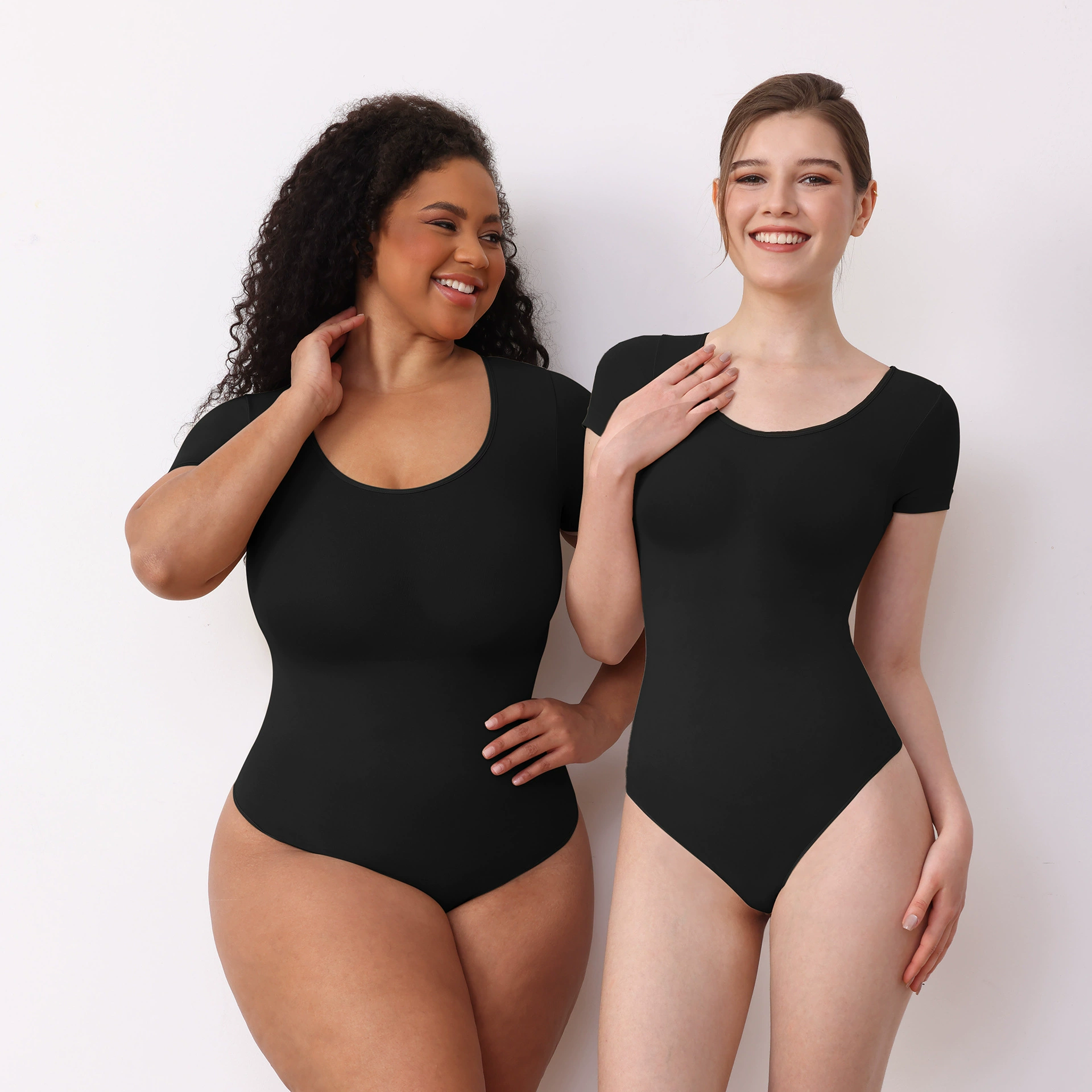 Кросс-бортовой бюстье Шейпвэр Round Neck Body Shaping Bodysuit Short Sleeve Encrypted Waist T-Shape Bodysuit Thin Shaping Clothes