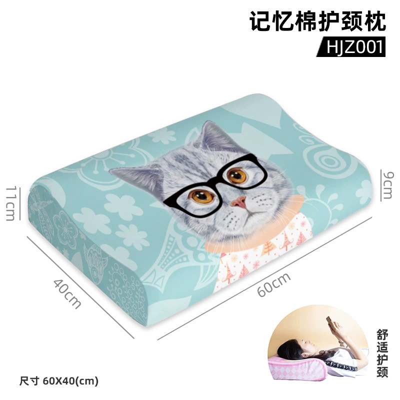 Трансграничная мультяшная анимационная печать тонкая плюшевая наволочка пена с эффектом памяти Медленный отскок защита шейного отдела позвоночника подушка для сна подушка сердечник оптом