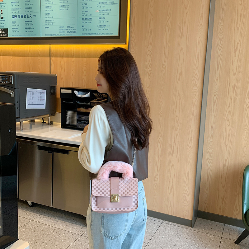 Felpa pequeño bolso cuadrado Comercio exterior al por mayor 2023mini bolso de moda bolso de cadena bolso impreso bolsa de mensajero