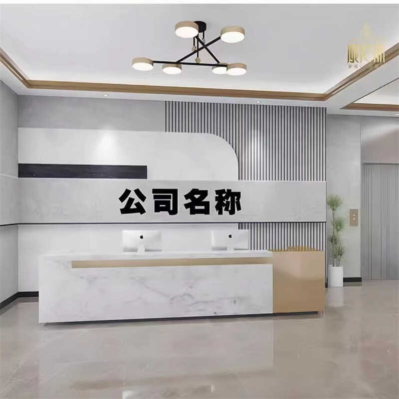 8d公司前台logo形象墙壁纸背景墙画美容院墙布仿大理石纹吧台墙纸|undefined