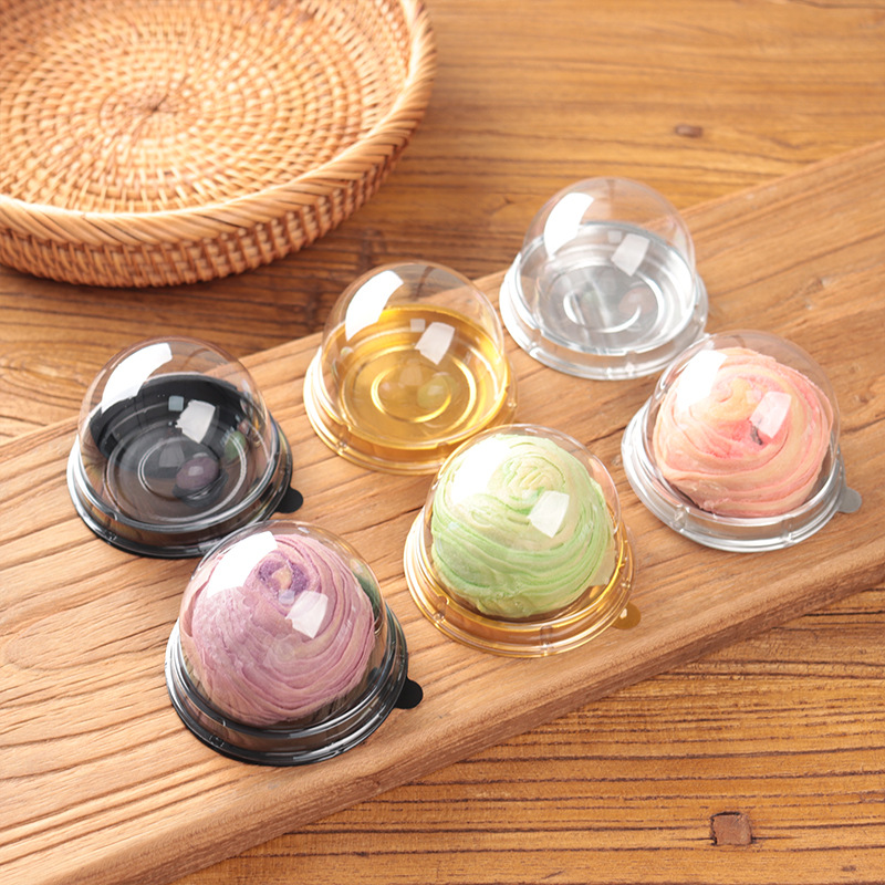 蛋黄酥包装盒单个装月饼盒雪媚娘月饼托吸塑圆形中秋盒子礼盒