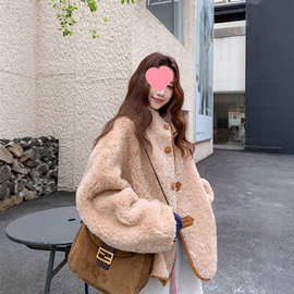 温柔氛围感两面穿羊羔毛短外套女冬新款小个子加厚麂皮绒皮毛一体