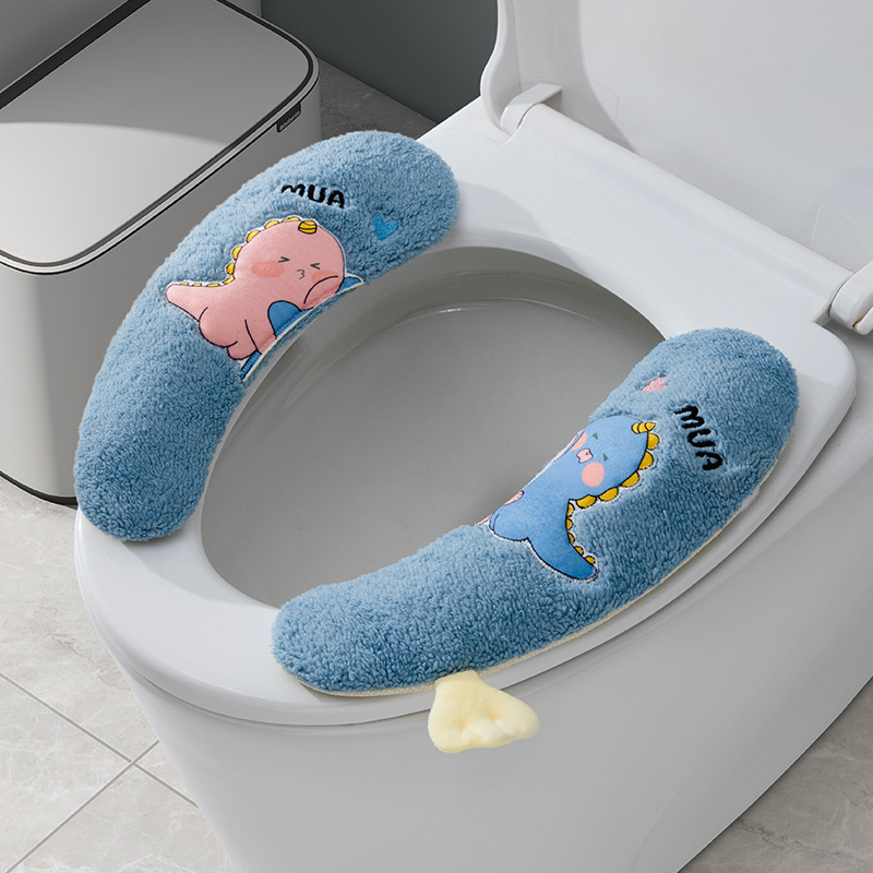 Cuatro estaciones hogar engrosado tipo fijación cojín de inodoro lavable cojín de inodoro pegado cojín de inodoro cojín de inodoro