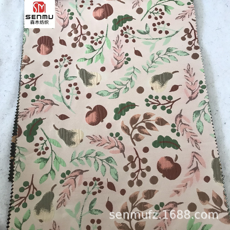 森木色织提花面料 水果风格精细提花布 欧美风时尚连衣裙布料批发