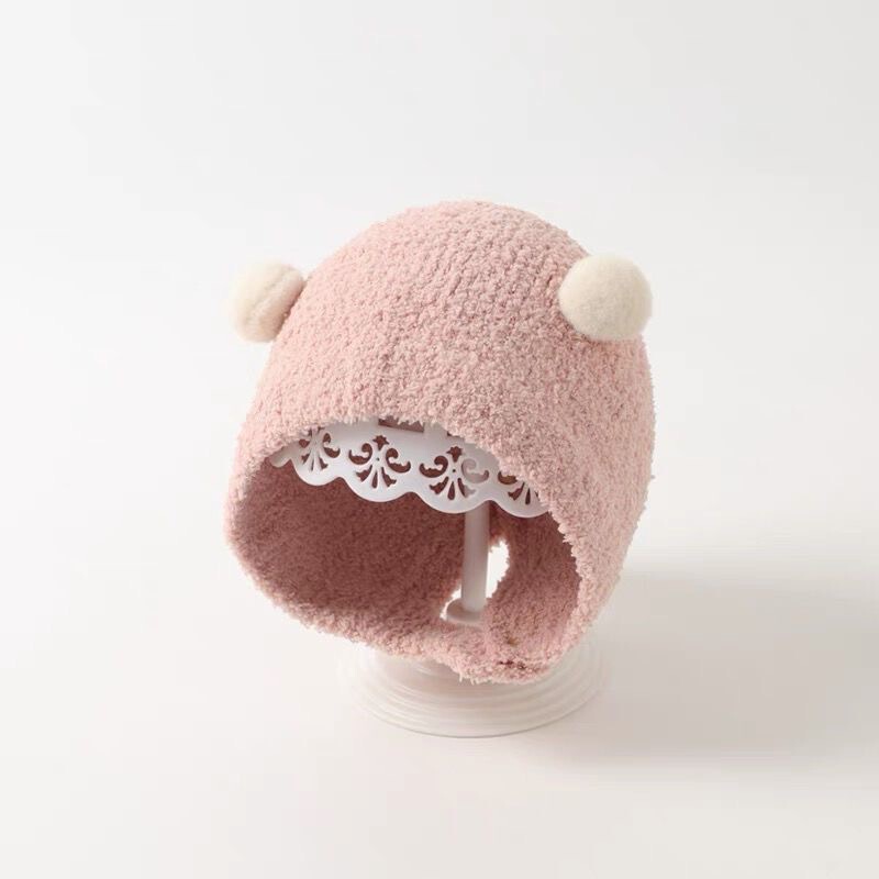 ベビー帽子秋と冬超かわいいベビーヘッドハット新生児かわいい耳保護帽子冬暖かいぬいぐるみ帽子トレンディ|undefined