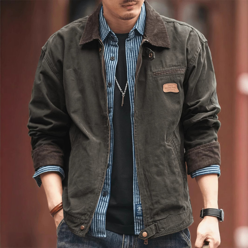 American Retro Heavy-Duty Work Jacket Men's Trendy Brand Spring and Autumn Outdoor Hunting Stylish Versatile Loose Jacket American Retro Heavy-Duty Work Jacket Men's Trendy Brand Spring and Autumn Outdoor Hunting Stylish Versatile Loose Jacket