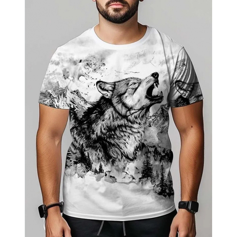 ホット販売漫画プリント半袖メンズ大きいサイズラウンドネック Tシャツルーズトップソース|undefined