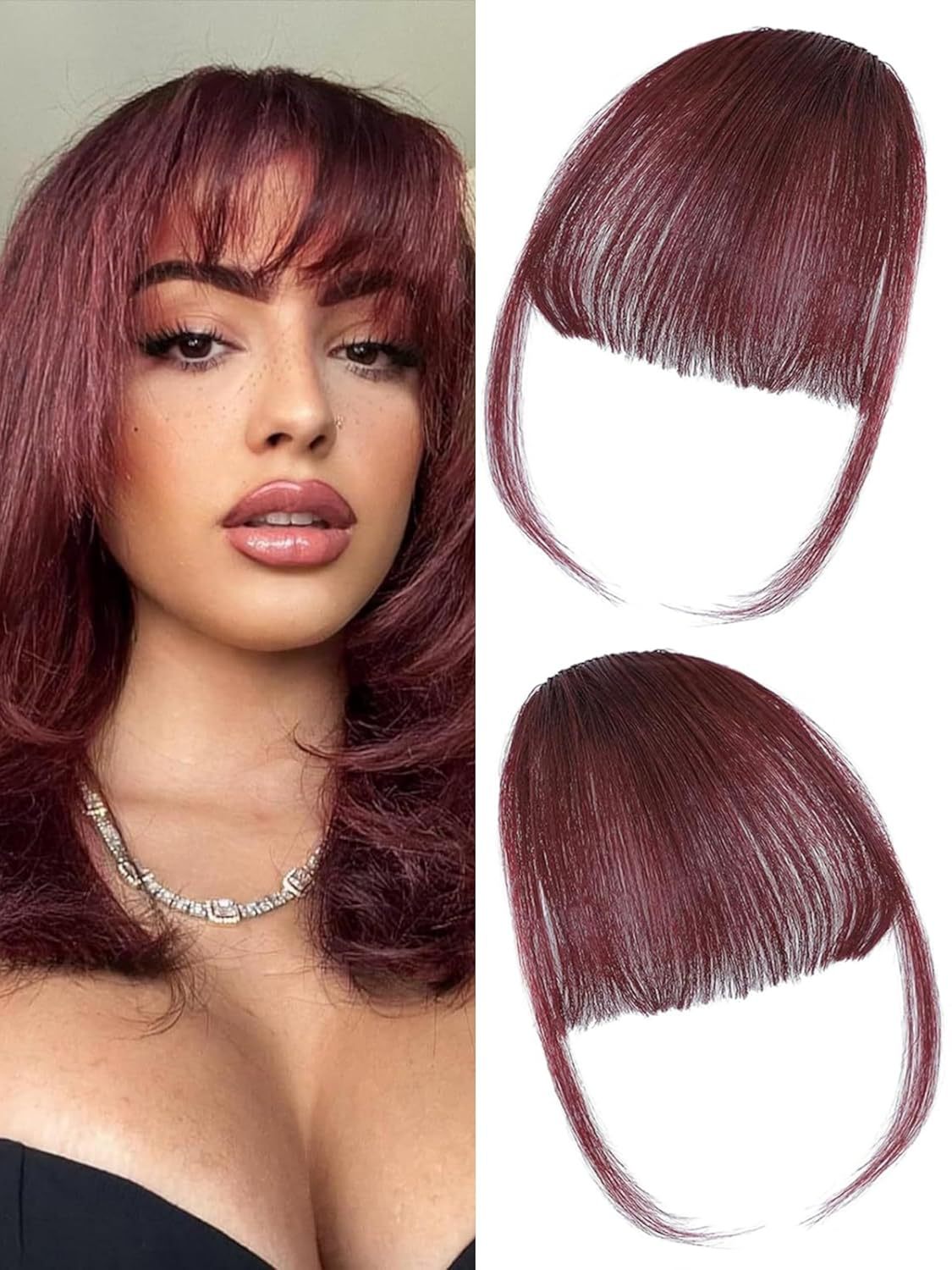 Todo el cabello real aire flequillo femenino invisible sin costuras frente peluca de cabello real tejido a mano peluca de cabello real flequillo falso francés