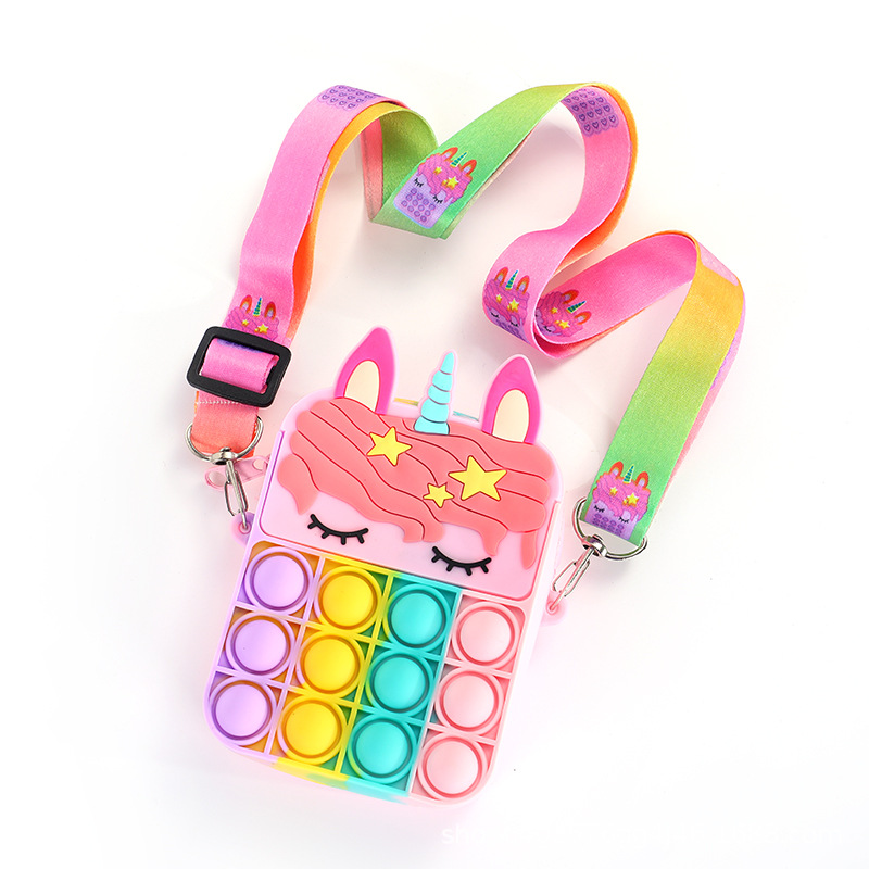 Rat Exterminator Unicorn Silicone Coin Purse Bubble Fun Fingertip Toy Children's Crossbody Bag