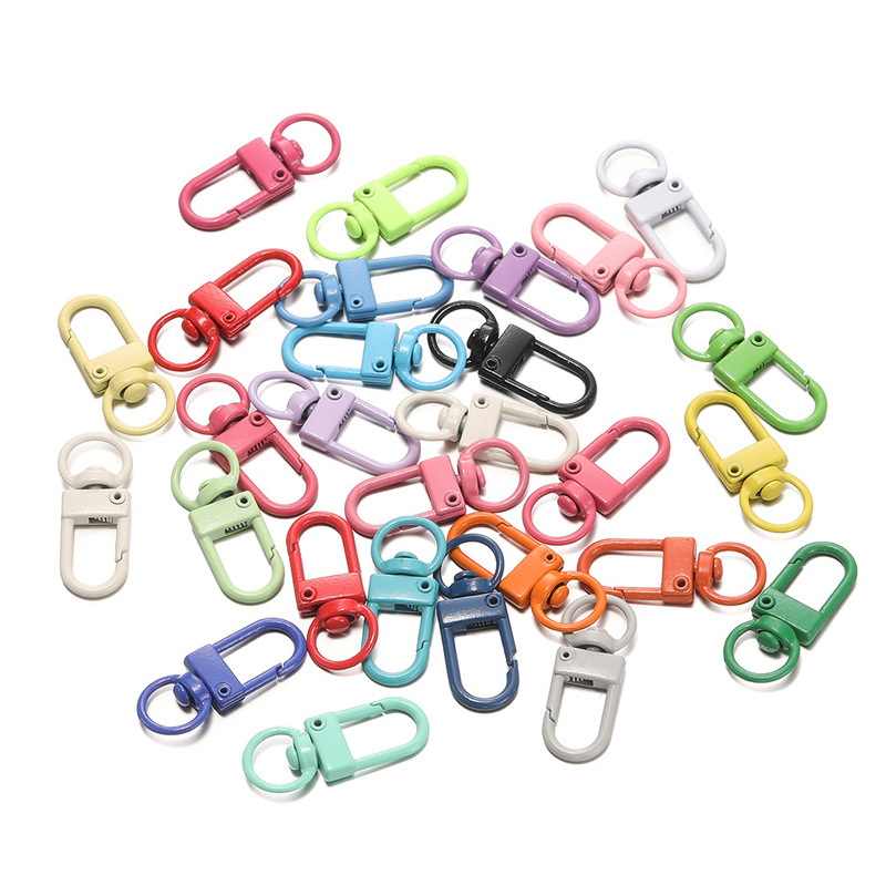 New Color Spray Paint 3 Points Small Door Buckle Alloy Keychain DIY Doll Pendant Mobile Phone Chain Bag Jewelry Accessories New Color Spray Paint 3 Points Small Door Buckle Alloy Keychain DIY Doll Pendant Mobile Phone Chain Bag Jewelry Accessories