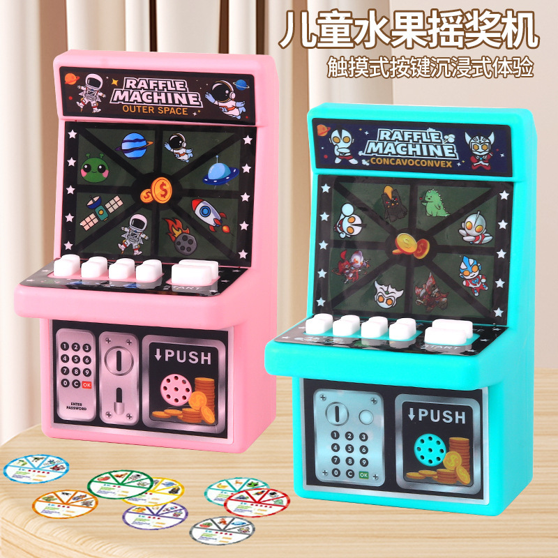 Mini Fruit Lottery Machine Retro Arcade Winning Game Machine Children's Puzzle Board Game Competitive Interactive Toy Gift