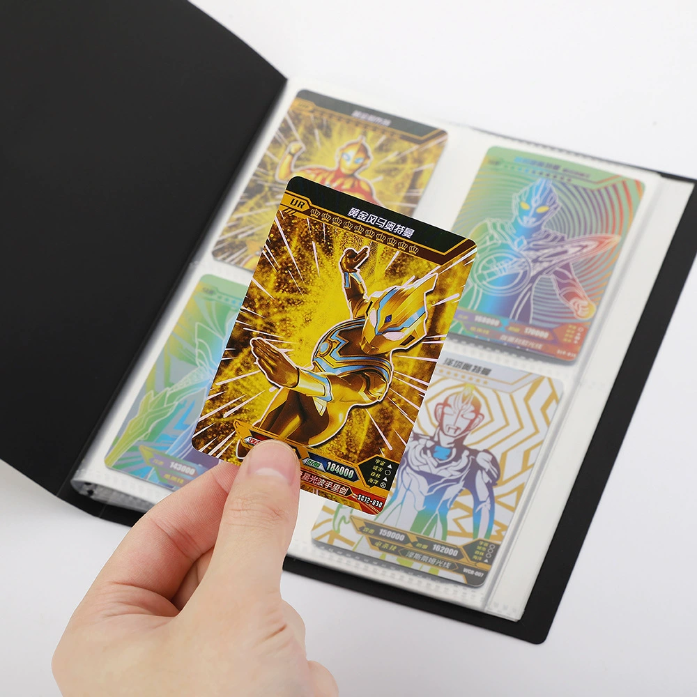 Альбом для коллекционных карточек, утолщенный защитный альбом из ПП классического черного цвета, большой альбом-папка на 4 карточки, альбом для коллекционных карточек Ультраман.