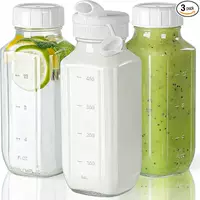 Amazon фабрика прямых продаж 16oz бутылка молока бутылка сока 500ml квадратная шкала стеклянная бутылка