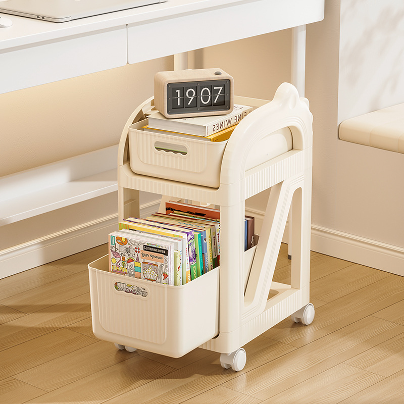 Multi-layer Storage Floor-standing Schoolbag Storage Rack Movable Cart Storage Rack