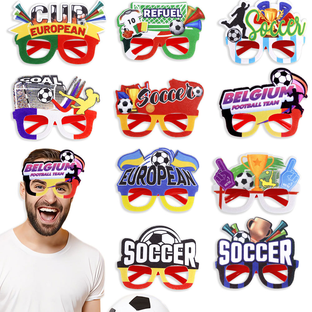 2026 Estados Unidos, Canadá, México, Copa del Mundo, gafas temáticas de fútbol, 24 suministros de fanáticos, marcos de gafas fotográficas