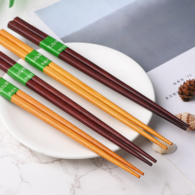 中式实木木筷子 家用创意图案小花木筷餐具厂家批发