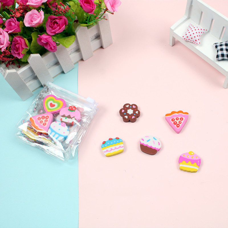 Creativo de dibujos animados simulación postre lindo borrador estudiante suministros escolares borrador jardín de infantes pequeño regalo al por mayor