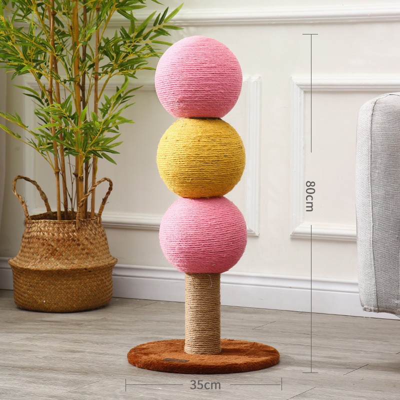 Tablero de agarre para gatos para interiores, poste de agarre para gatos, juguete para gatos, marco de escalada para gatos, garra vertical, cuerda de cáñamo, bola de agarre, juguete sin migajas