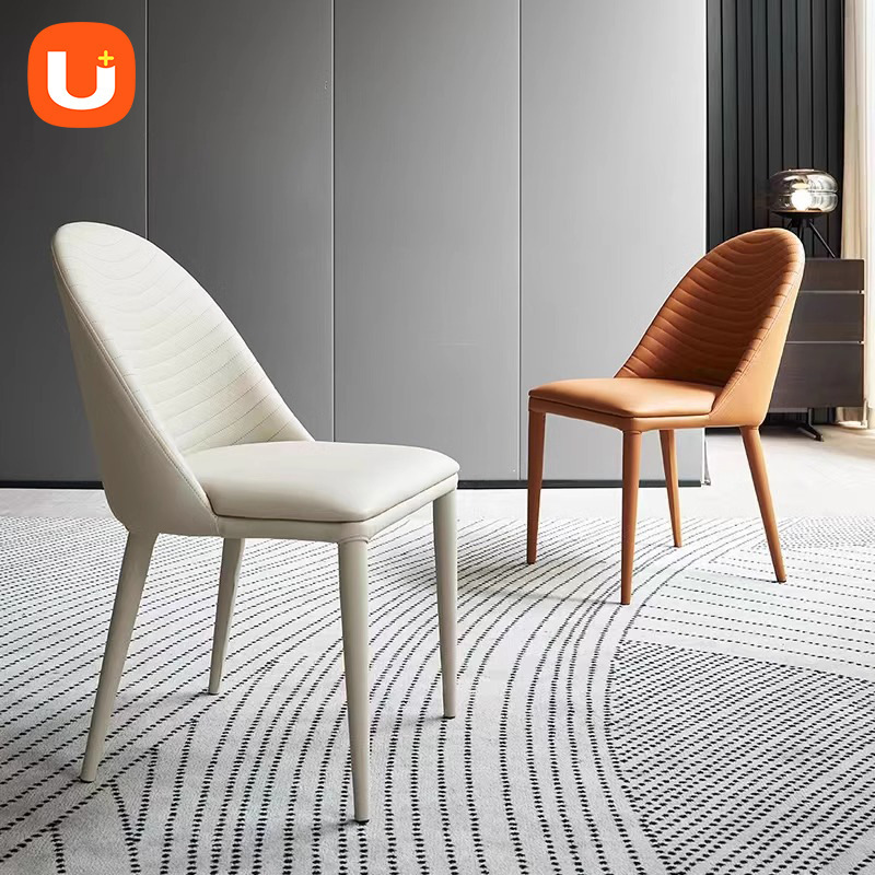 Light Luxury Dining Chair Advanced Sense Household Stool Restaurant Backrest Cream Caterpillar Chair Leather 2024 New Negotiation Light Luxury Dining Chair Advanced Sense Household Stool Restaurant Backrest Cream Caterpillar Chair Leather 2024 New Negotiation