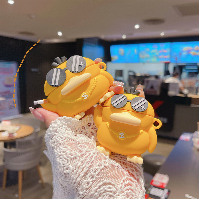 Factory Direct Sales Social Duck AirPods Pro Suitable for Apple Bluetooth Wireless 1/2/3 Generation Cartoon Headphone Cover