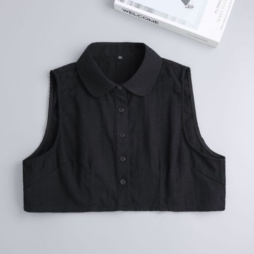 Stylish 3D Embossed Women's Shirt Collar Cotton Linen Women Autumn/Winter Decorative Collar Ladies Shirt Collar Korean Version