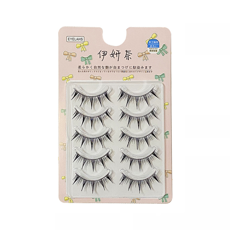 Barbie Ojo de dibujos animados pestañas postizas tamaño diablo grueso completo de una sola pieza novato ojo pestañas completo racimo negro tallo